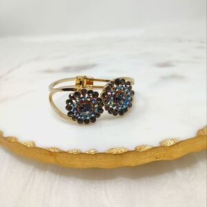 Elegant Gold and Aurora Borealis Magnetic Clasp Bracelet